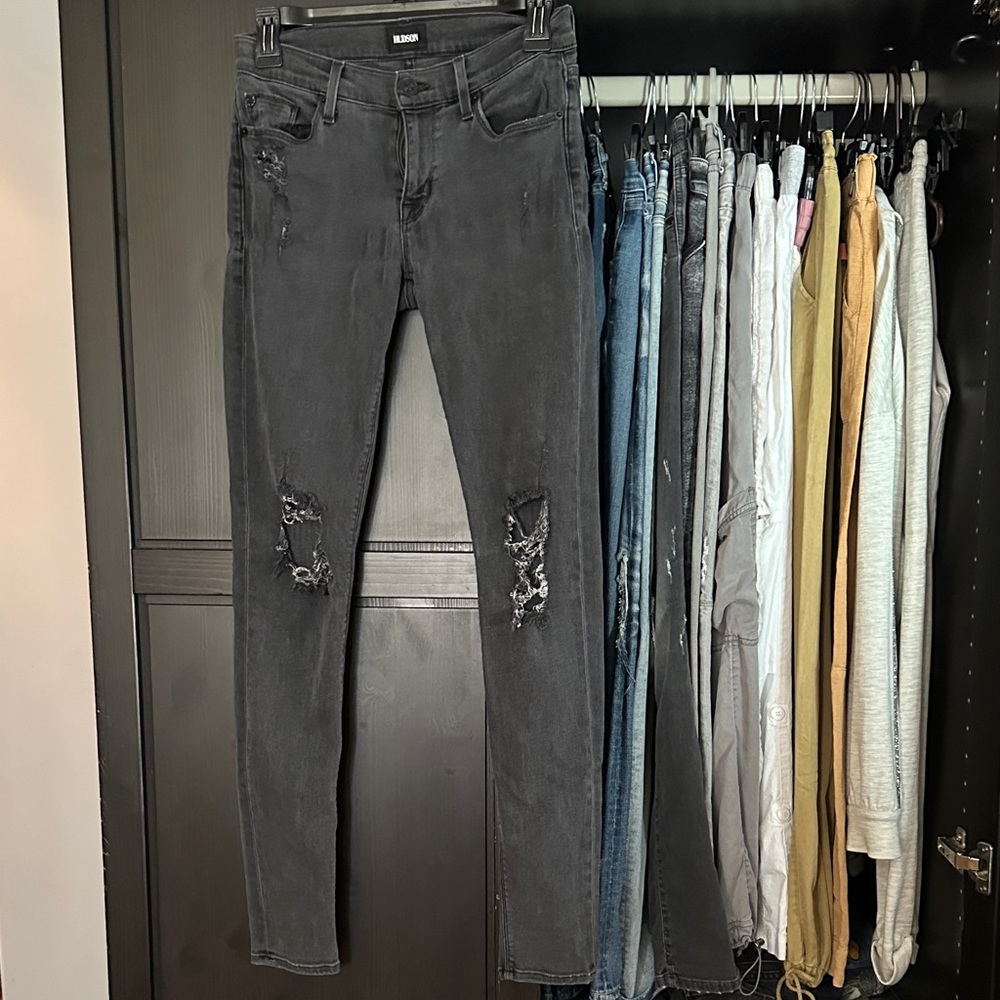 Hudson Jeans Women’s Black Skinny Distressed Ripped Jeans